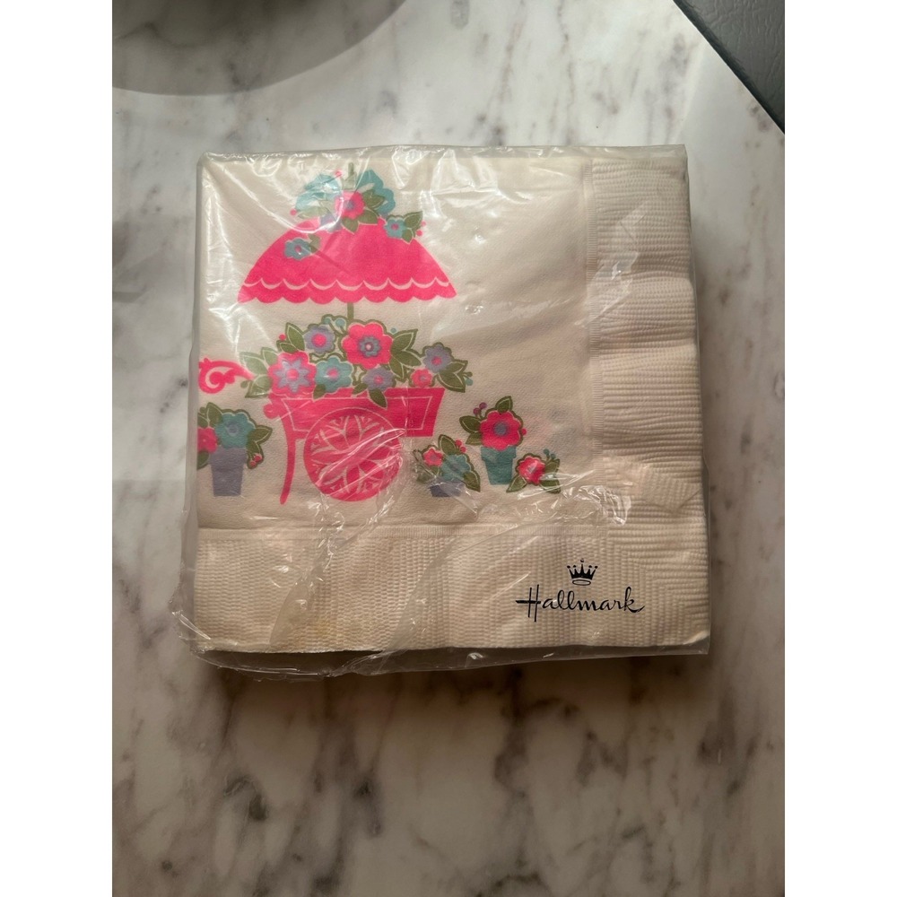 Vintage‎ Hallmark Flower Napkins Set of 20 New Sealed Package